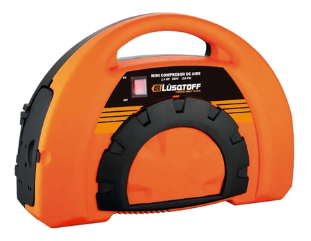 Mini Compresor De Aire Portatil Lusqtoff Lc-882 115psi 1.5hp Naranja/negro 50 Hz Monofásica