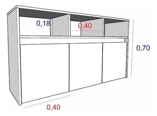 Juguetero Linea Home 3 Caj C/Ruedas 3038 Nevado/Ever Tables - Vista 4