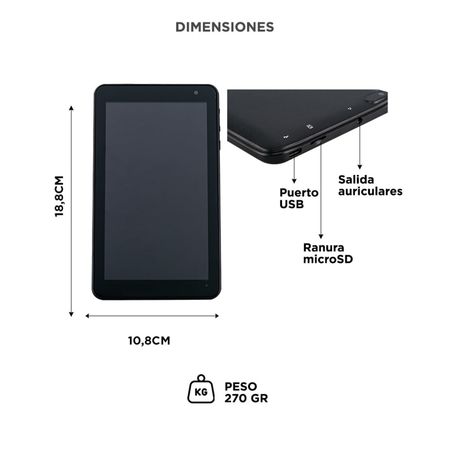 Tablet Gadnic 7 Pulgadas 32GB Android 13 Bluetooth