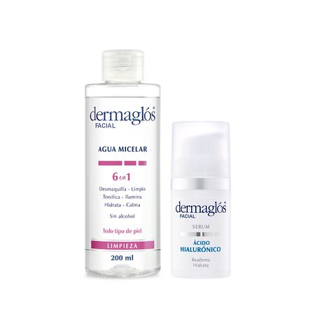 Dermaglos Set Agua Micelar 6en1 + Serum Hidratante Facial