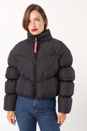 Campera Mujer Puffer Oreiro Love Muy Abrigada Cierre Con Tirador de Tela Rosa Talle S