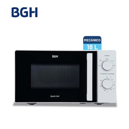 HORNO MICROONDAS MECANICO 18 LITROS BGH BLANCO