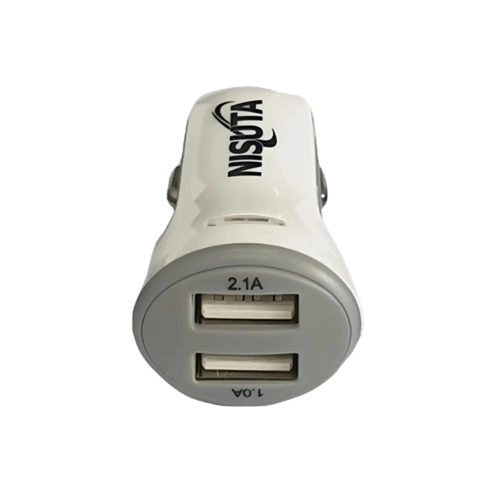 CARGADOR NISUTA AUTO USB DOBLE (C:BLANCO NSAD12US2E) - Vista 1
