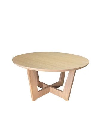 Mesa Baja Roma De 50 Cm De Diametro Color Roble