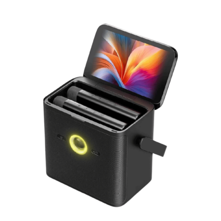 Parlante Karaoke JOOG Shell S3 80W con Pantalla 7" + 2 Micrófonos Inalámbricos + Bluetooth/Wi‑Fi