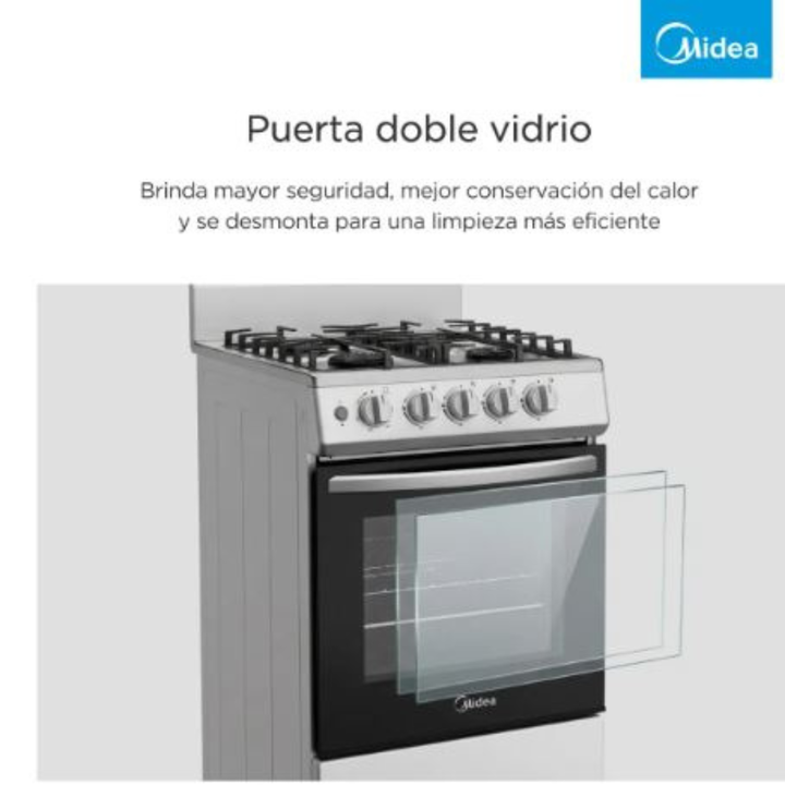 Cocina Multigas 4 Hornallas 50cm 20tmg4pgar1 Gris Midea - Vista 10
