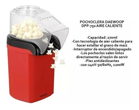 Pochoclera Fabrica De Pochoclo Daewoo 1200w Extra Veloz Color Rojo