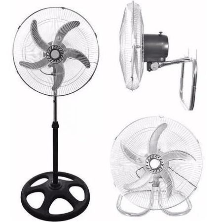 Ventilador De Pie Embassy 3 En 1 18  Turbo Pared 70w 45.72 Cm Negro Plateado Metal 5