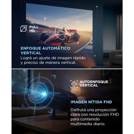 Proyector Gadnic Portátil FHD Android TV Screen Miroring 9000 lumenes