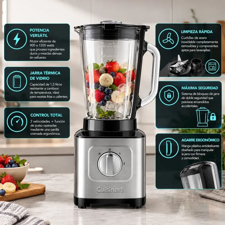 Licuadora Cuisinart Cpb800ar 1.5 Litros 1200w 2 Velocidades - Vista 2