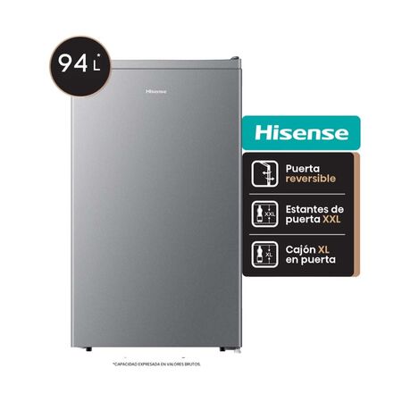 HELADERA BAJO MESADA PLATEADA HISENSE DE 89 LITROS 