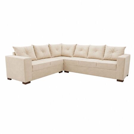Sillon esquinero Bariloche con seis lugares color crema claro