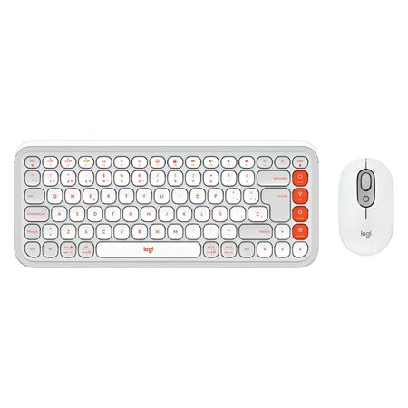 TECLADO + MOUSE LOGITECH POP ICON COMBO (C:NARANJA)