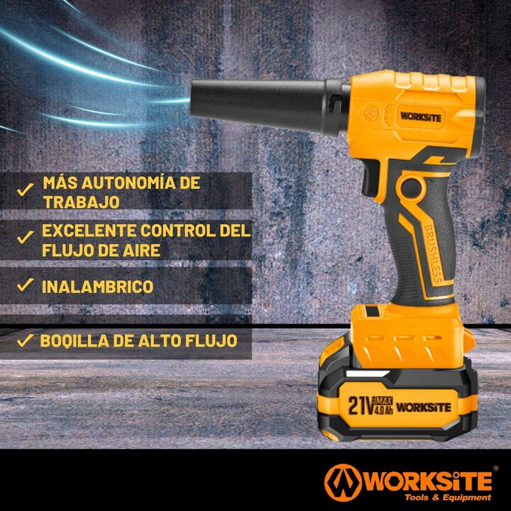Soplador De Mano Multifunción A Batería 21v Worksite - Vista 4