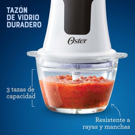 Mini picadora Oster 3 tazas con tazón de vidrio FPSTFP3340