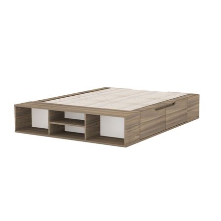 BOX DE CAMA DE 2 PLAZAS CON CAJONES Y PIECERA TERRACOTA