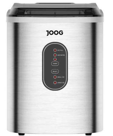 Fábrica de Hielo JOOG MI8 Portátil 2.2L Acero Inoxidable – Plateado – 16 kg/día