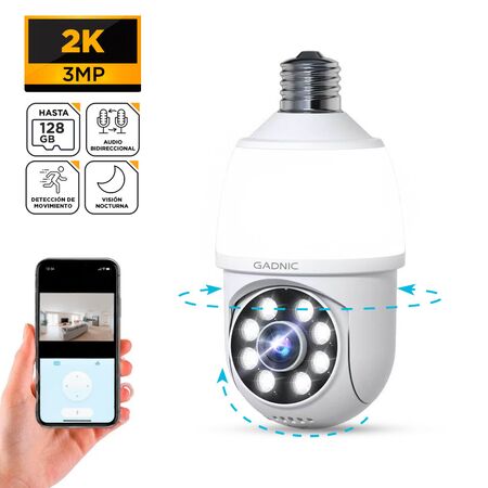 Cámara de Seguridad WiFi Gadnic Lámpara 360° 3MP