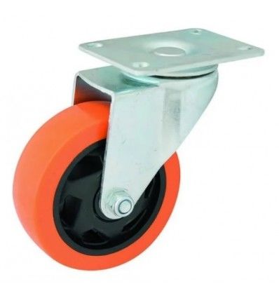 Rueda de pvc base giratoria reforzada Dubai 75mm x 32mm EVOL2810