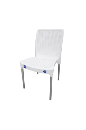 Silla Plastica India C/Patas Metalicas Blanca Voss