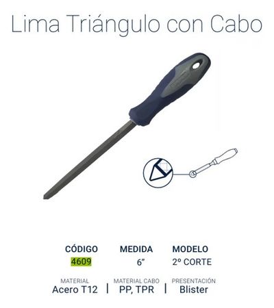 Lima Triangular Bremen 6 Milimetros Segundo Corte