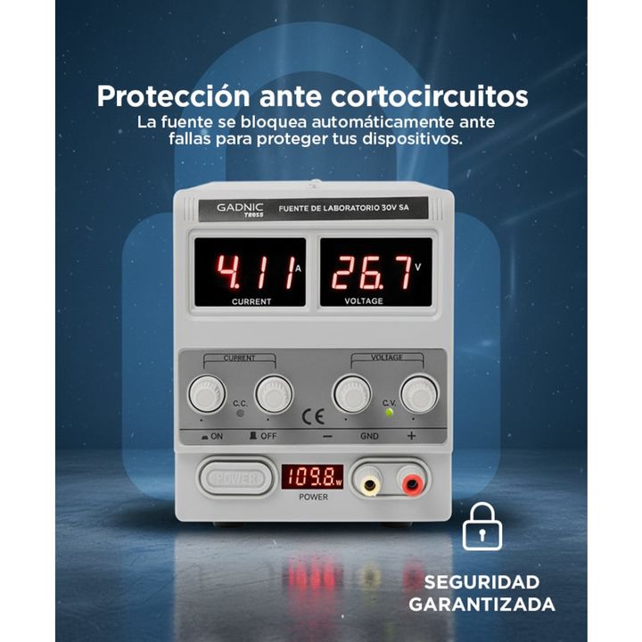 Fuente De Alimentación Gadnic 305D Potente 30V 5 Amps Laboratorio - Vista 5