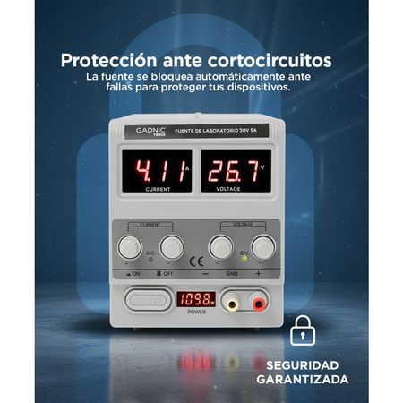 Fuente De Alimentación Gadnic 305D Potente 30V 5 Amps Laboratorio