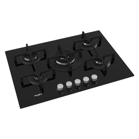 Anafe A Gas Whirlpool 73 CM Vitrocerámico Negro Goa7523/nb