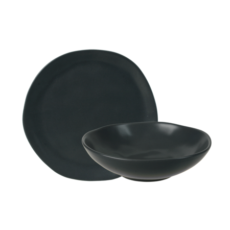 Set x 12 piezas Vajilla Platp Playo Hondo Ceramica Organic Aston