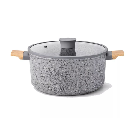 Cacerola 20 Cm Aluminio Antiadherente Granito Stone Hudson Gris