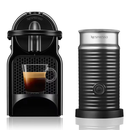Cafetera Nespresso Inissia Black con Espumador Aeroccino