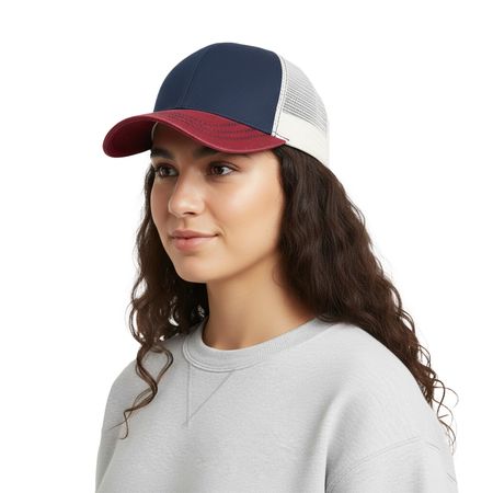 GORRA LUX AZUL, NATURAL Y ROJA 