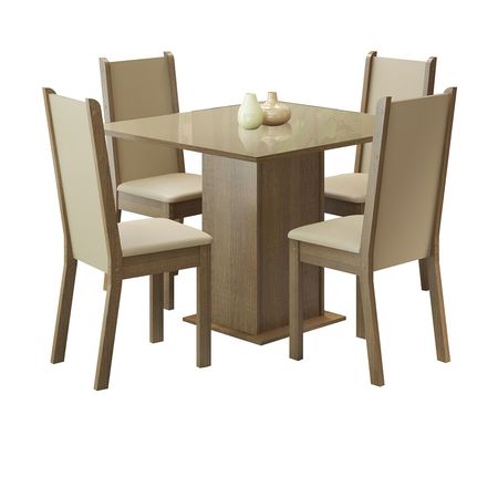 Juego De Comedor Madesa Moscou Plus Tapa De Vidrio 4 Sillas