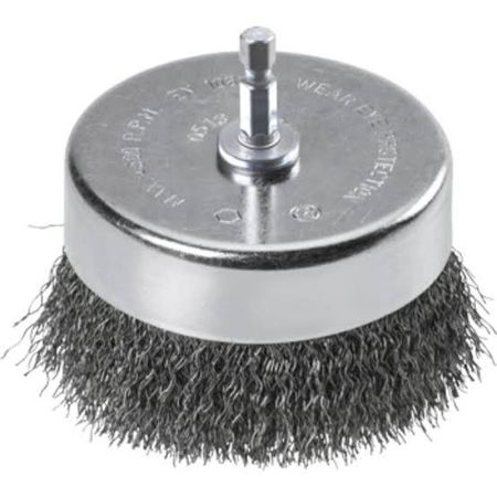 Cepillo de Copa Einhell Extra Pesado HSS Alambre Acero Ondulado Ø75mm