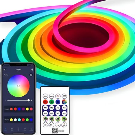 Tira De Luces Led Neon Rgb-ic Con Control Fuente Usb