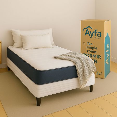 Colchon En Caja Ayfa Espuma Alta Densidad Ayfabox 1 1/2 Plaza 100x190 20cm