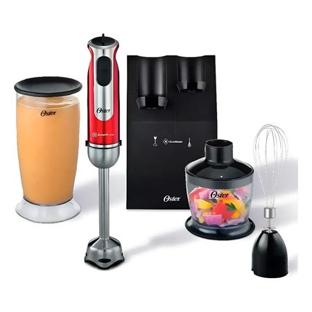 Stick Mixer Oster Fpsthb2801 Con Accesorios Batidora De Inmersion Picadora 800w Color Rojo