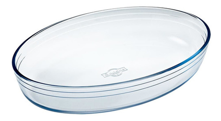 Fuente Le Cuisine Ovalada 1,6 L Vidrio Templado 26 Cm Transparente