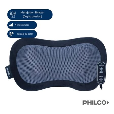 Almohada Masajeadora Oval Philco Medics Cuello Espalda Y Piernas Negra WELM32
