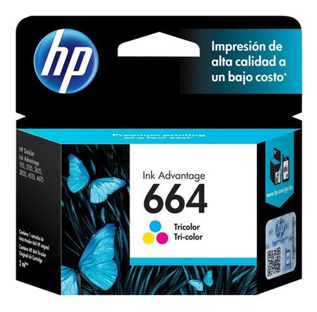 Cartucho Original Hp Ink 664 F6v28al 1115 2135 4675 Tricolor