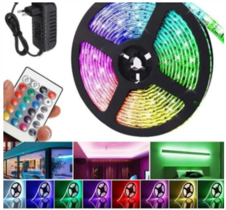 Tira Luces Led 5050 RGB con control remoto