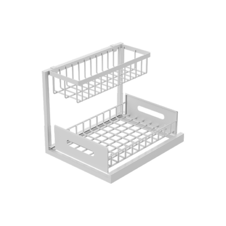 Organizador Doble Estante Multifuncion Waggs Cocina Blanco