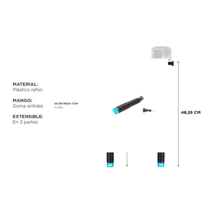 MONOPOD GADNIC GO PRO (C:NEGRO MONOP001) - Vista 3