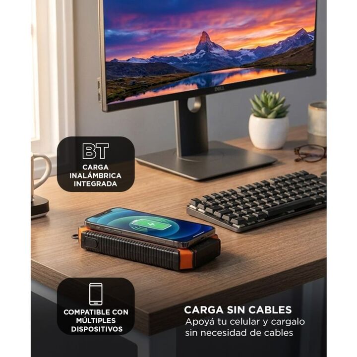 Cargador de Batería Solar Gadnic Power Bank Inalámbrico - Vista 3