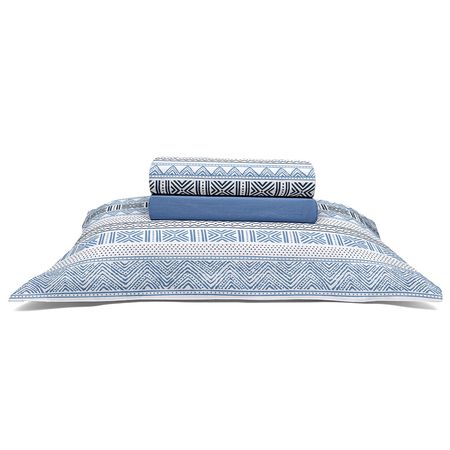 Juego de Sábanas de 150 hilos Casual 1 plaza Indigo Azul