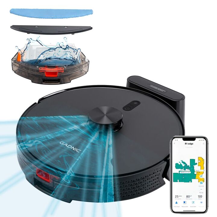 Aspiradora Robot Gadnic Láser 5000 PA Mopa App Inteligente Descarga Automática Batería 3200 mAh 120 Min de Uso - Vista 1