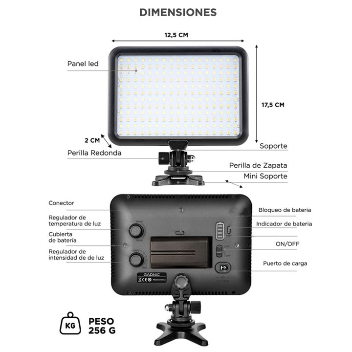 Luz Continua Gadnic F13-9090PH 1300 Lumens 10w - Vista 6