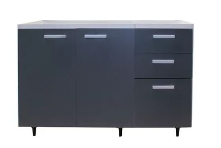 BAJO MESADA 1.40M BLANCO GRIS GRAFITO