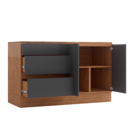 MUEBLE BAJO MESADA EMC STONE 160CM OLMO GRAFITO (BMSTONE160)