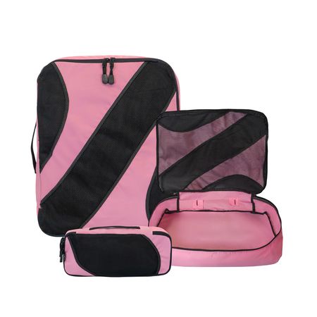Set Organizador Ropa Valija Con Cierre 3 Tamaños EM110 Rosa